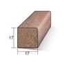 Meranti glaslat type - wit gegrond 17x17 mm